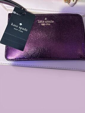 Kate Spade Purple Metallic Wristlet
